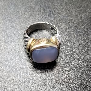 David Yurman 925 & 14k Moonstone Ring
